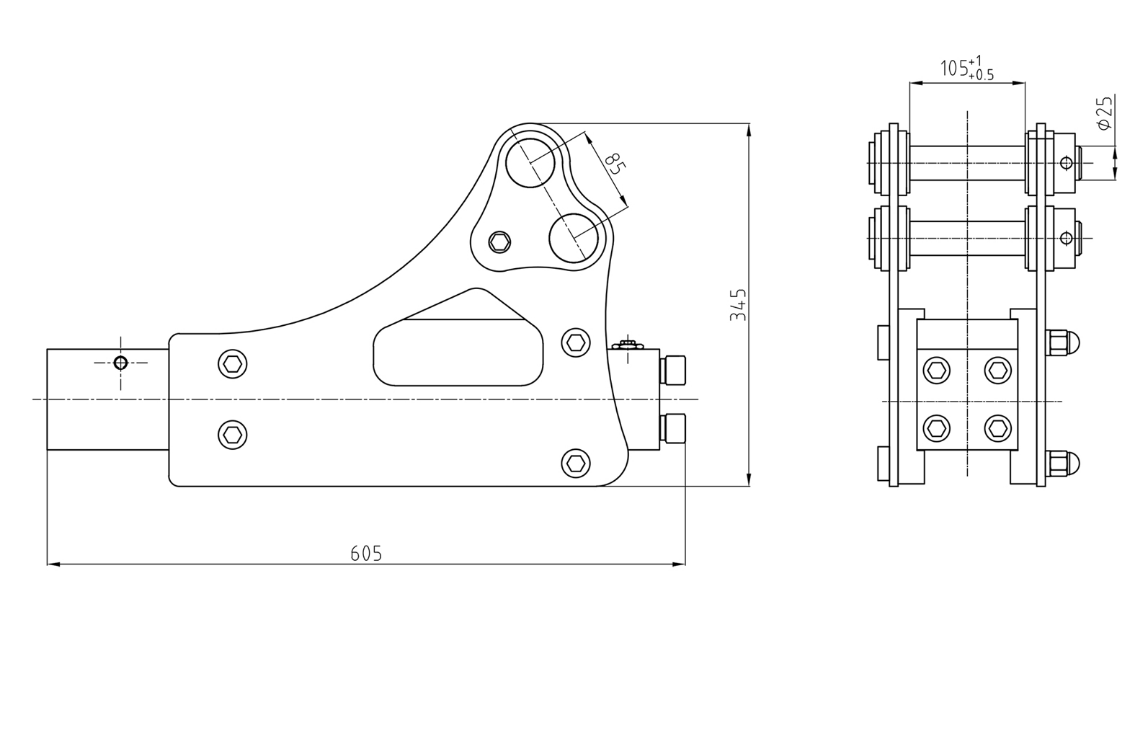 Hydraulikhammer HAMMER-350-L für Minibagger – Bild 8