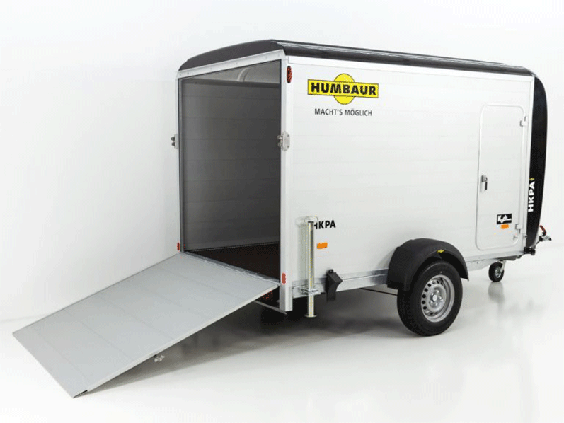 Humbaur Kofferanhänger HKPA 1,5t|Alu|Polybug|Seitentür|12 Zoll-Neu