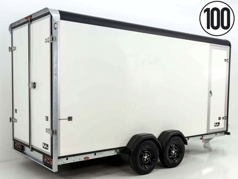 Henra Kofferanhänger Boxvan black 183x365cm H:220 2,7t|Türe-Neu