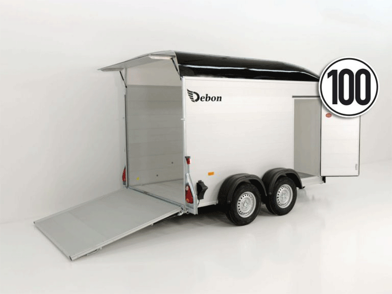 Debon Kofferanhänger Cargo  H:200cm 2,0t|Alu|Polybug|Tür|schwarz-Neu