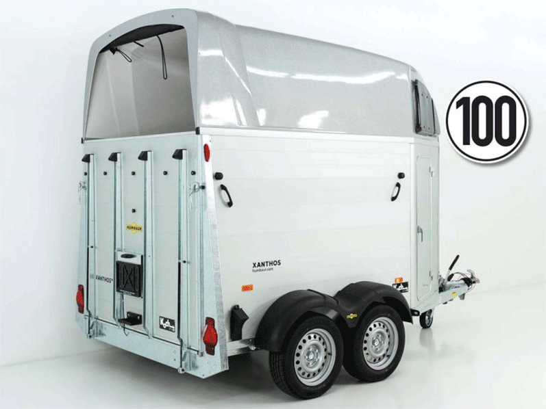 Humbaur Pferdeanhänger XANTHOS 2000|silber|Alu Boden-Neu