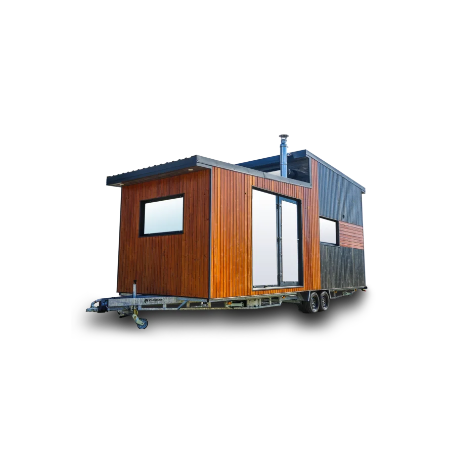 Tiny House Loft Mobilheim 25m2 autonom (Pelletofen + Solardach)
