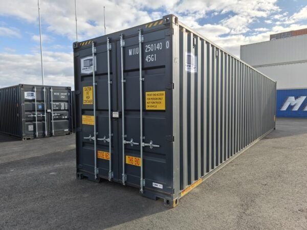 Neuer 40-Fuß High Cube Container in Anthrazit – 12 m Länge